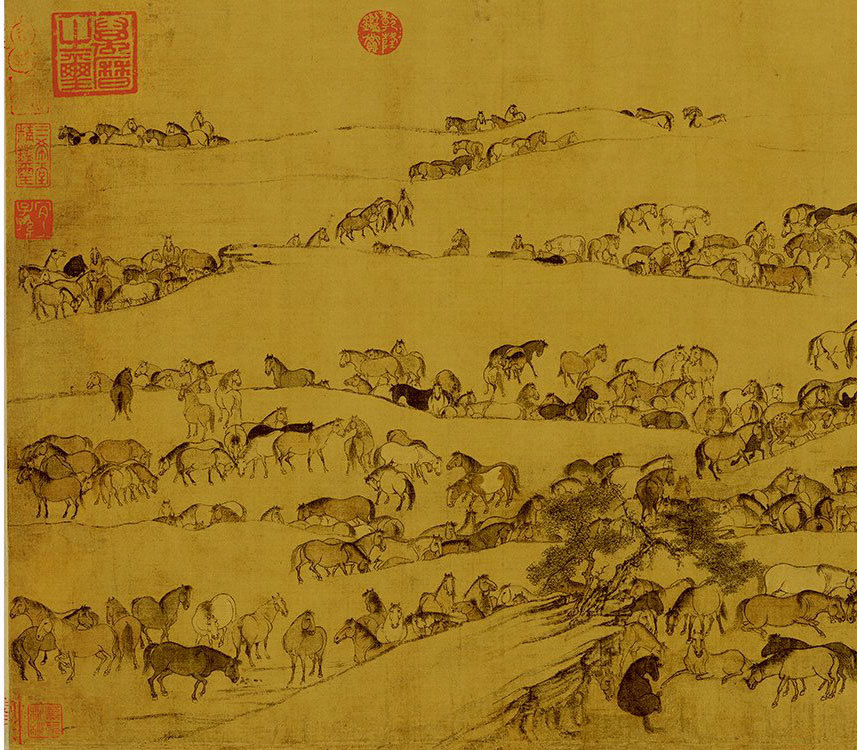 宋李公麟临韦偃牧放图卷,现藏故宫博物院