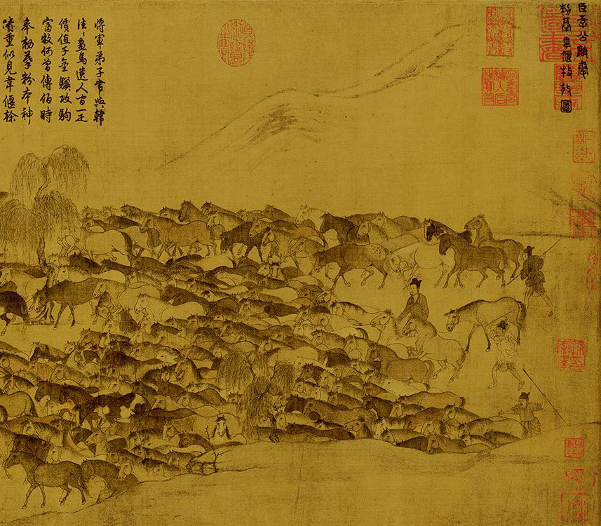 宋李公麟临韦偃牧放图卷,现藏故宫博物院