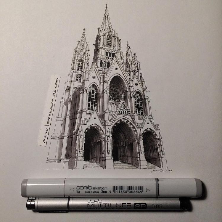 手绘文艺复兴时期的宗教建筑 | 建筑设计师 ,画家 lorenzo concas