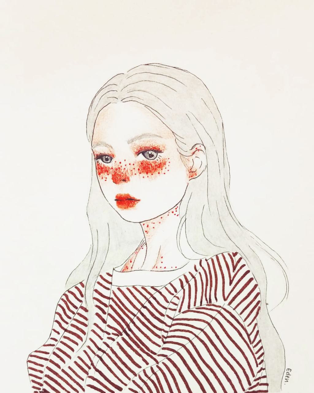 做一个可爱的雀斑女孩儿 | 马来西亚插画师 eden