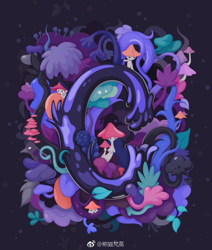作者是来自俄罗斯的插画家设计师zutto其插画作品富有创造力的想象力