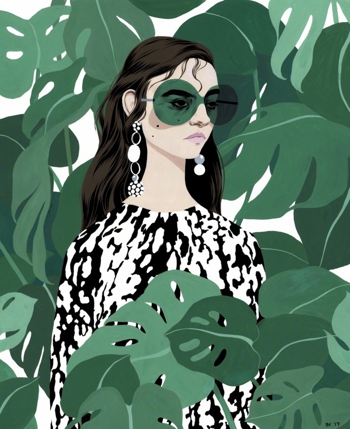 花与少女美国插画师 bijou karman