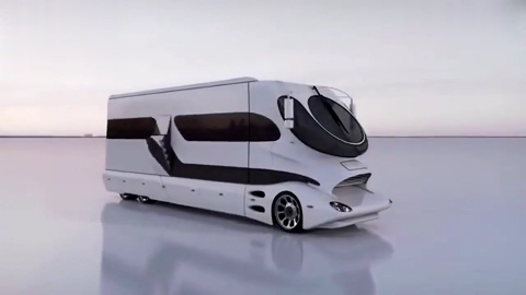 价值2000万的房车, 满载后, 侧倾30度也不会倒, 真是牛啊.