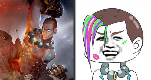 达摩虽然是光头但也不能错过这样的节日来一串非主流的发型.