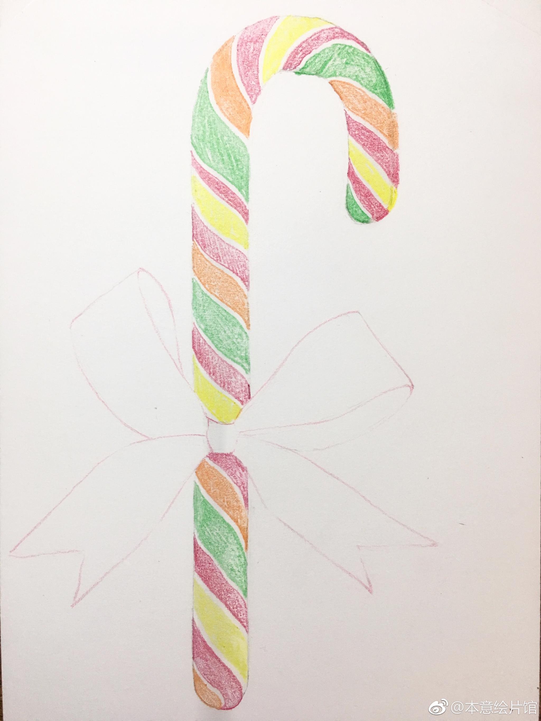 拐棍糖 彩铅过程 ~儿童节快乐 | 绘画