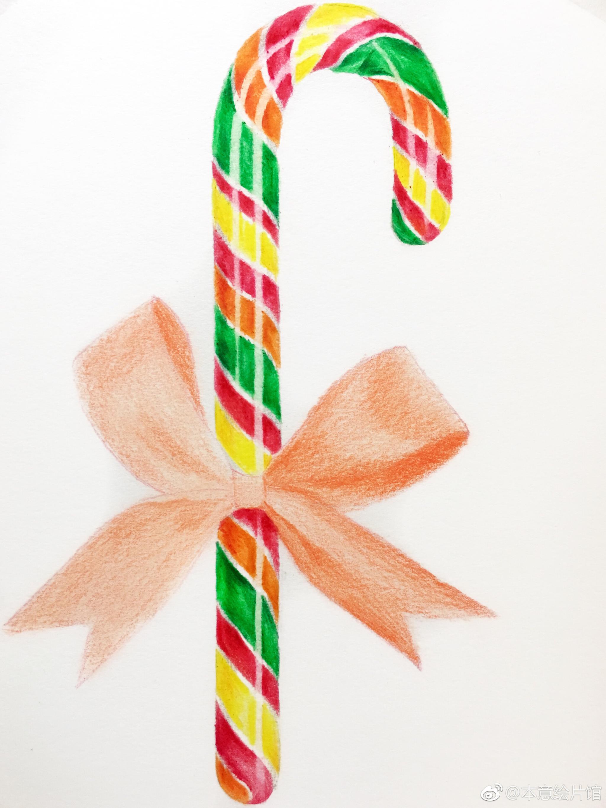 拐棍糖 彩铅过程 ~儿童节快乐 | 绘画