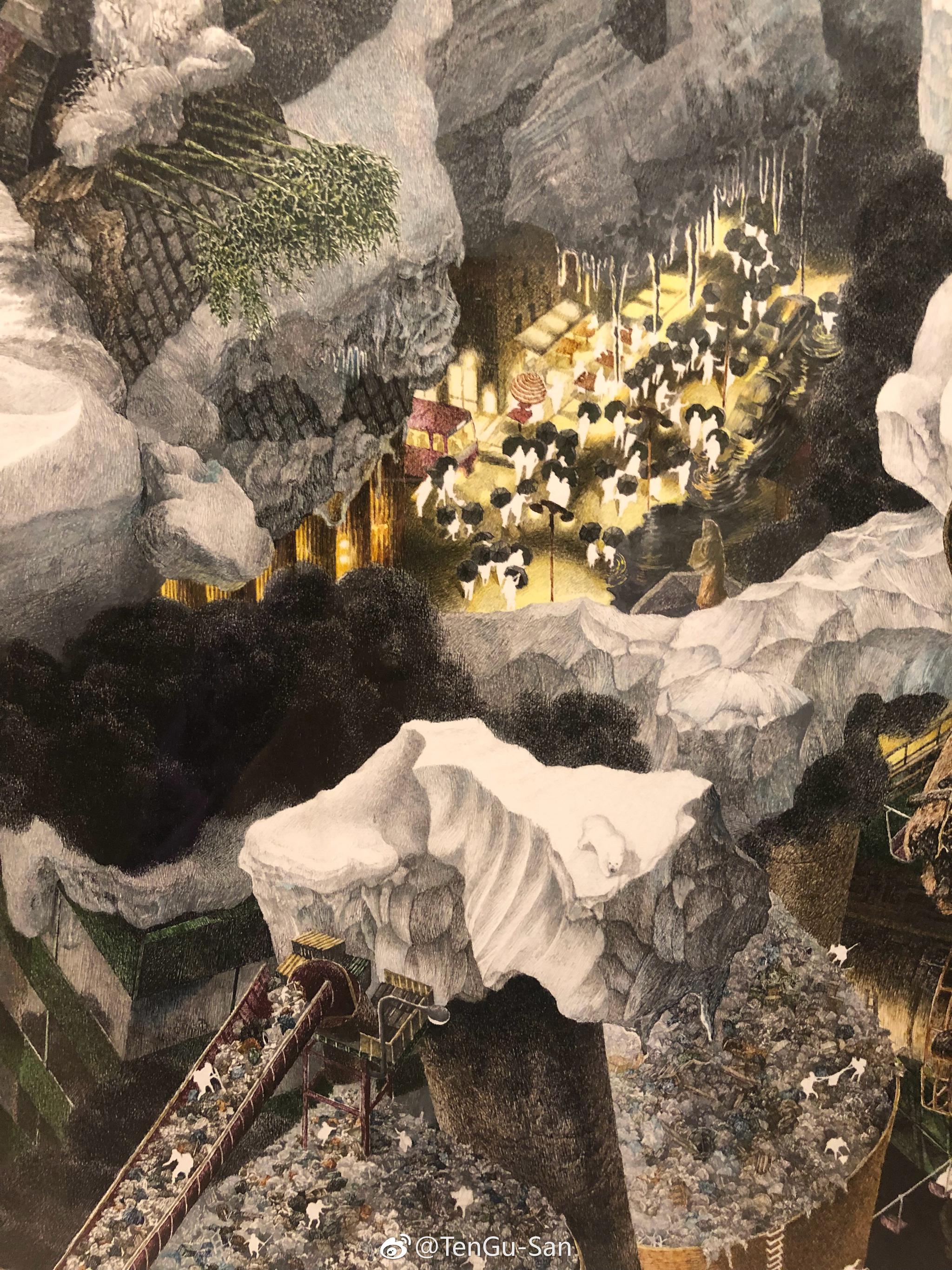 池田 学的作品《预兆》.点查看原图,看看这副充满各种细节的作品