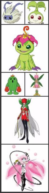 搭档:巴鲁兽种子兽→巴鲁兽→仙人掌兽→花仙兽→蔷薇兽特别声明:以上