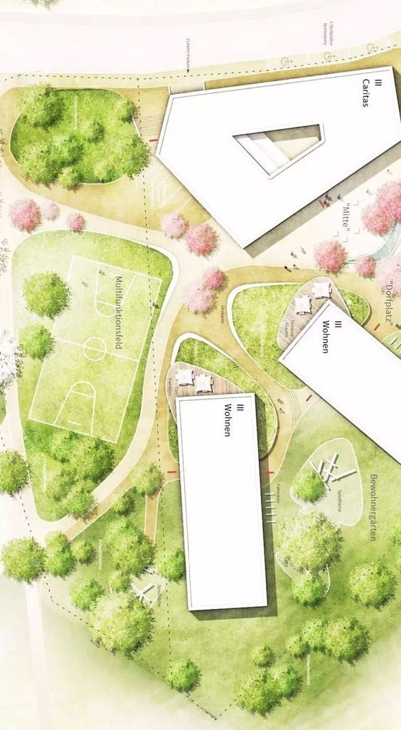 一组建筑总平面图表达参考|平面图|建筑_新浪新闻