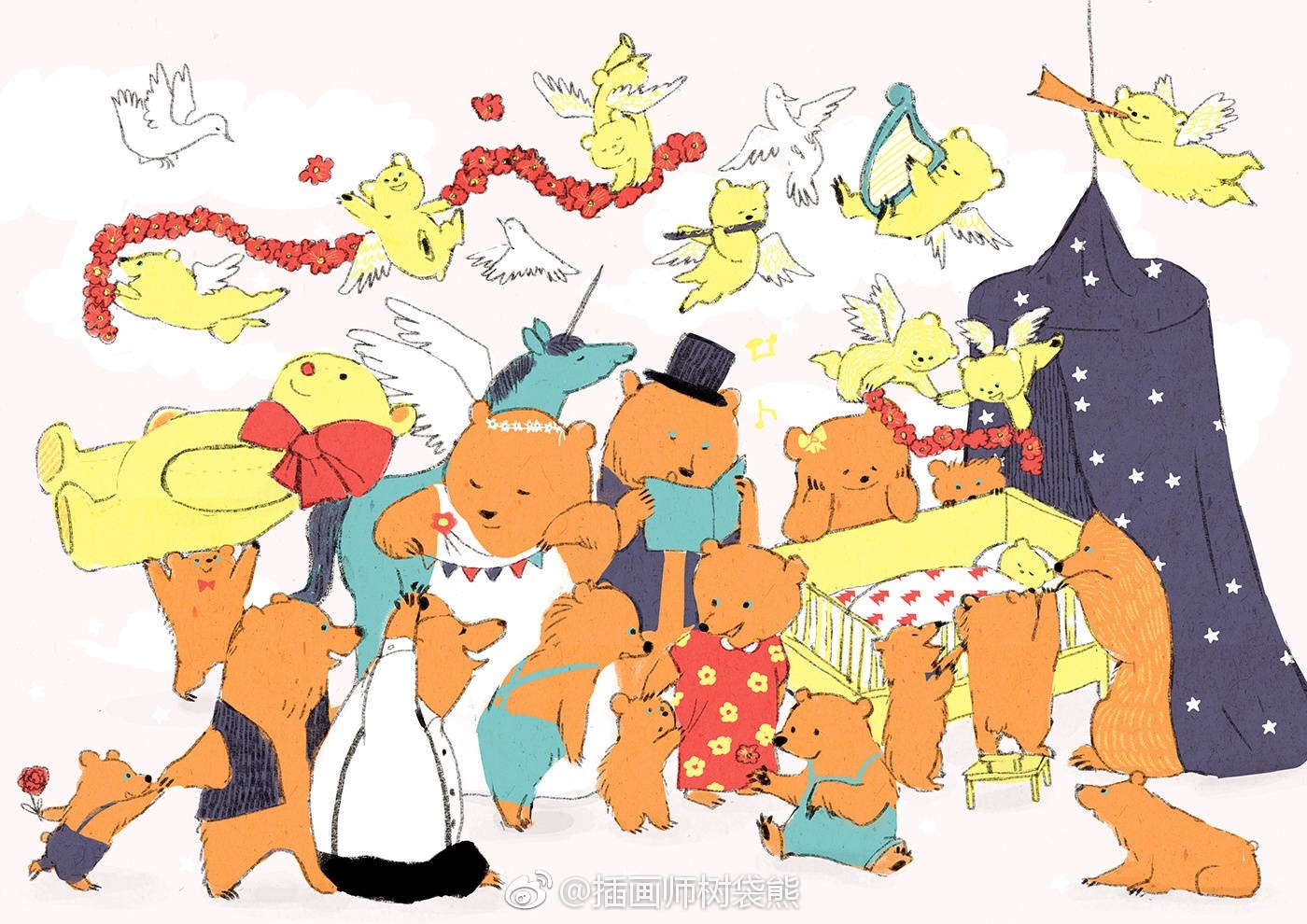 日本插画师 momoro 超萌治愈系小动物插画设计作品