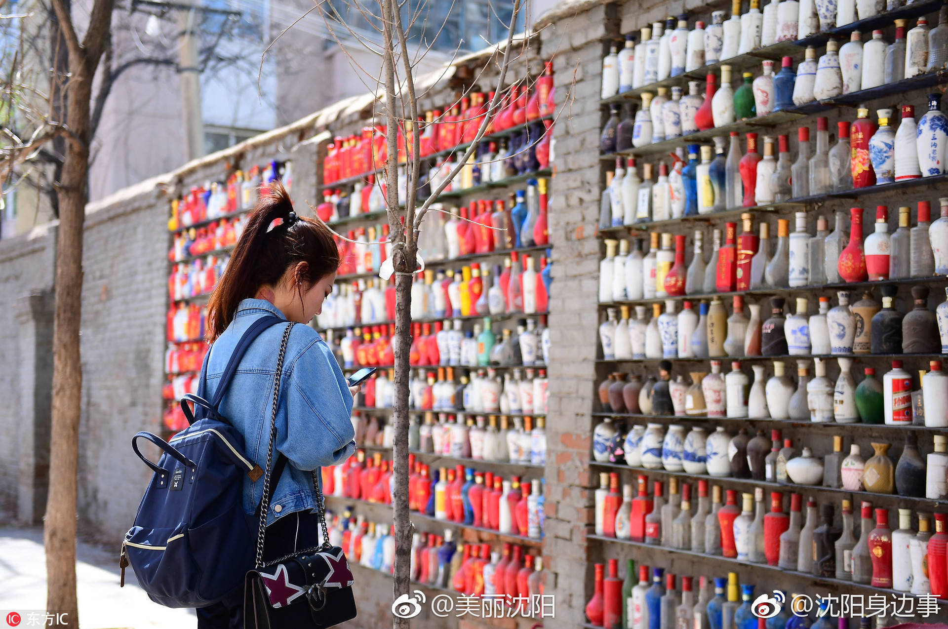 沈阳78岁老人建超级酒瓶墙 长30米摆放中外酒瓶达3000个[good]