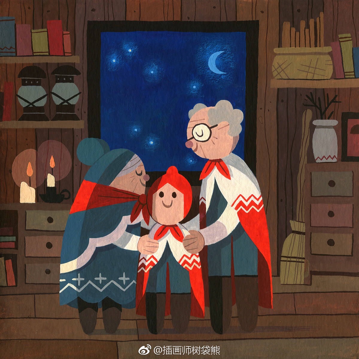 法国插画师duqueyvan小红帽的故事绘本插画设计作品