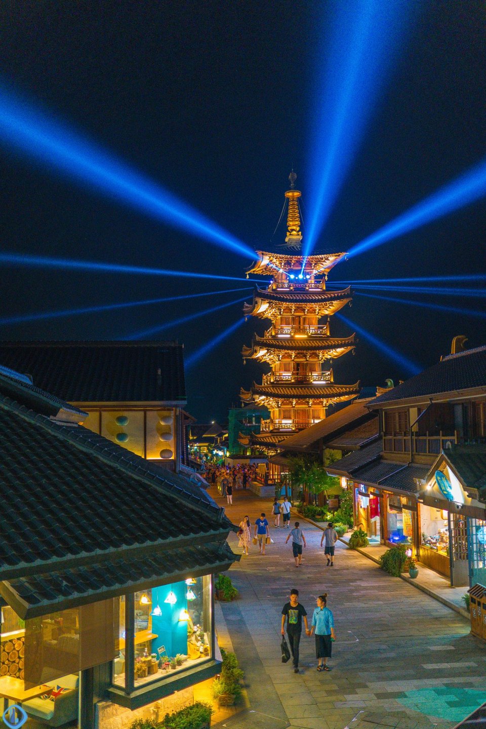 图一点美无锡灵山小镇拈花湾五彩斑斓的夜景