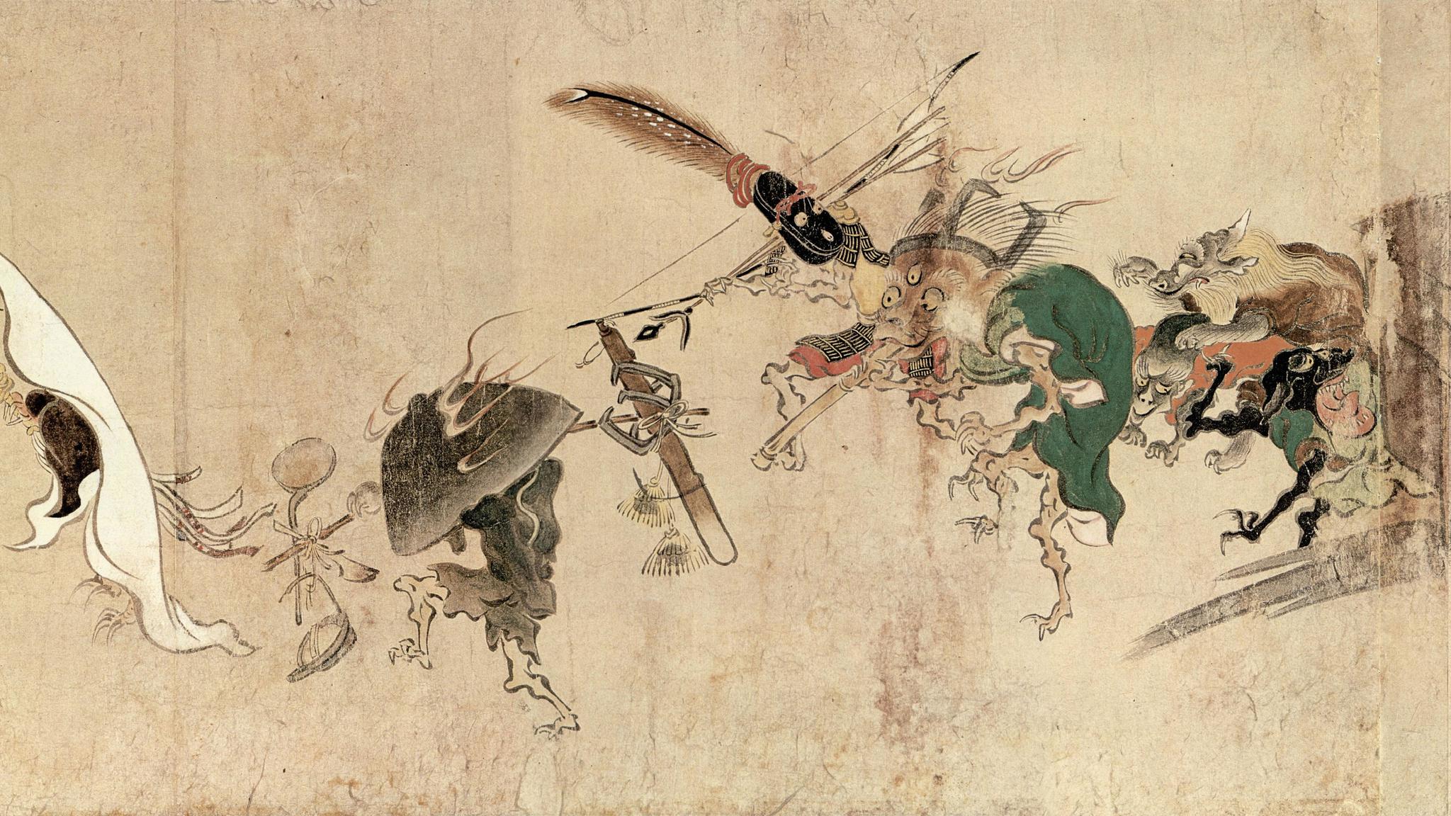 6/ 9日本《百鬼夜行绘卷》传 土佐光信画,大德寺真珠庵藏本.