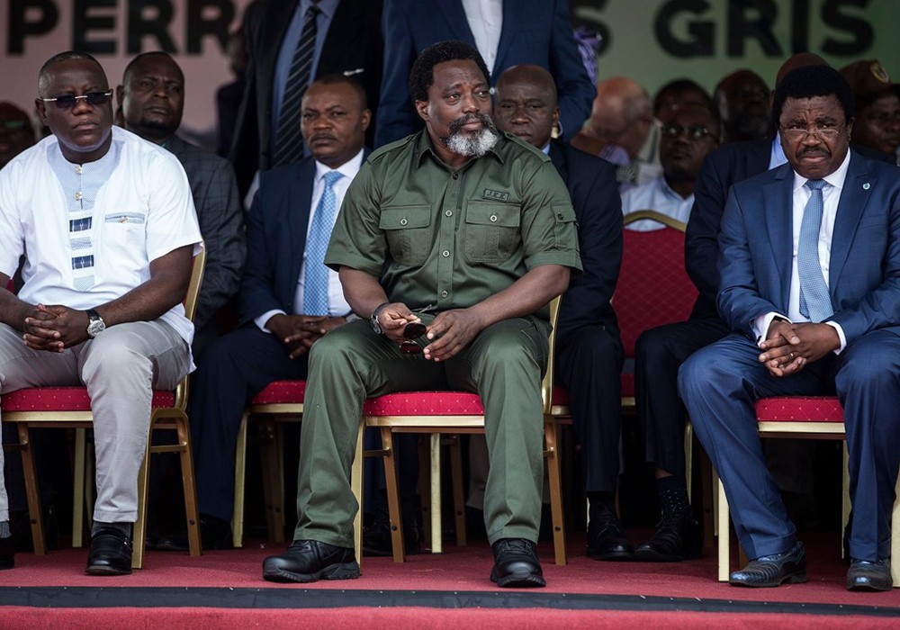 刚果民主共和国总统约瑟夫·卡比拉(joseph kabila,中间)出席此次活动