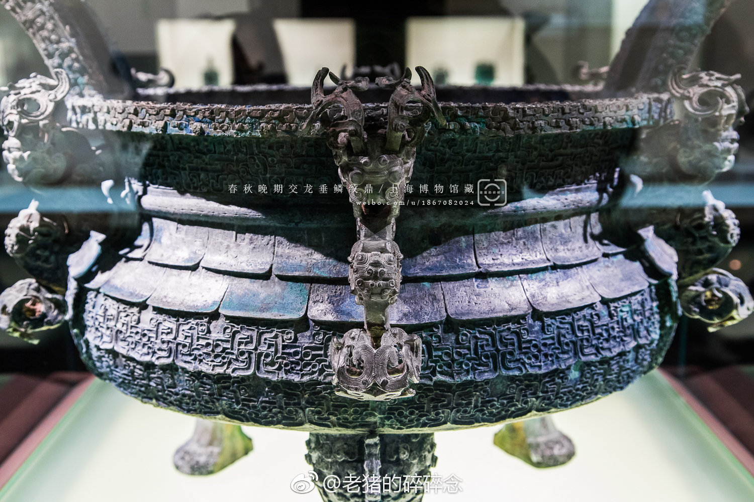 实拍青铜巨宝交龙垂鳞纹鼎