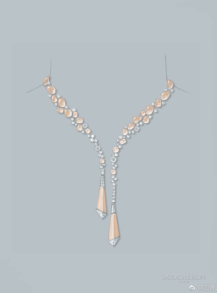 学无止境珠宝设计项链手绘欣赏