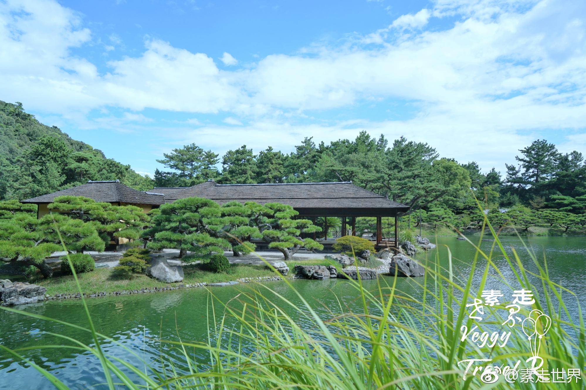 高松市内米其林三星公园 原是古代的皇家园林 日本高松市内的栗林公