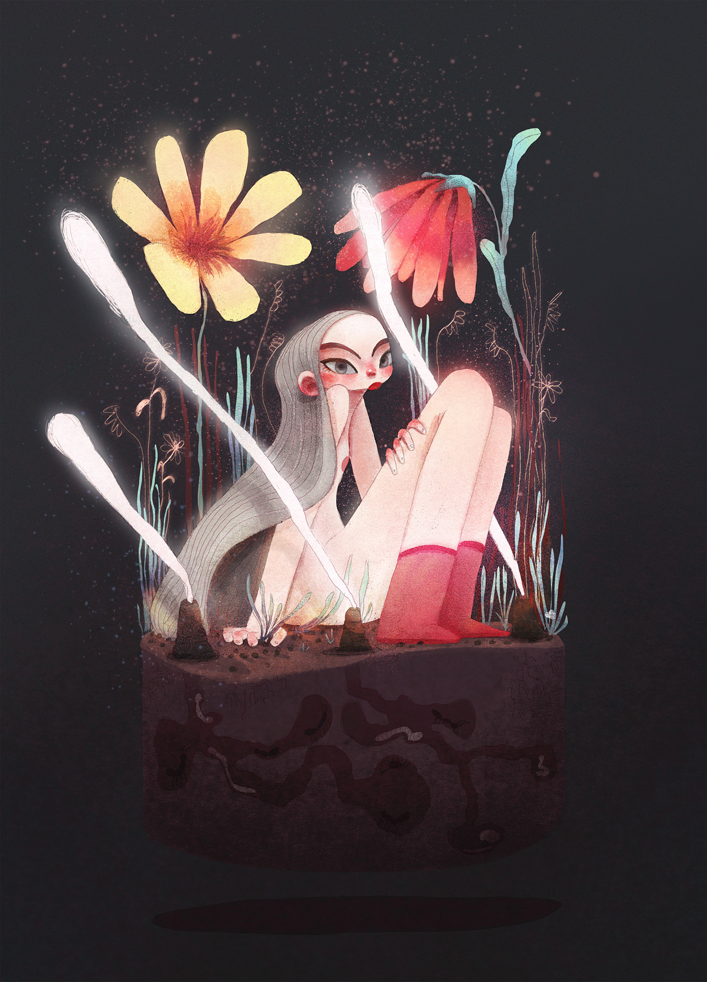 西班牙设计师beatrice blue童趣满满的平涂插画~这种造型简单视觉效果