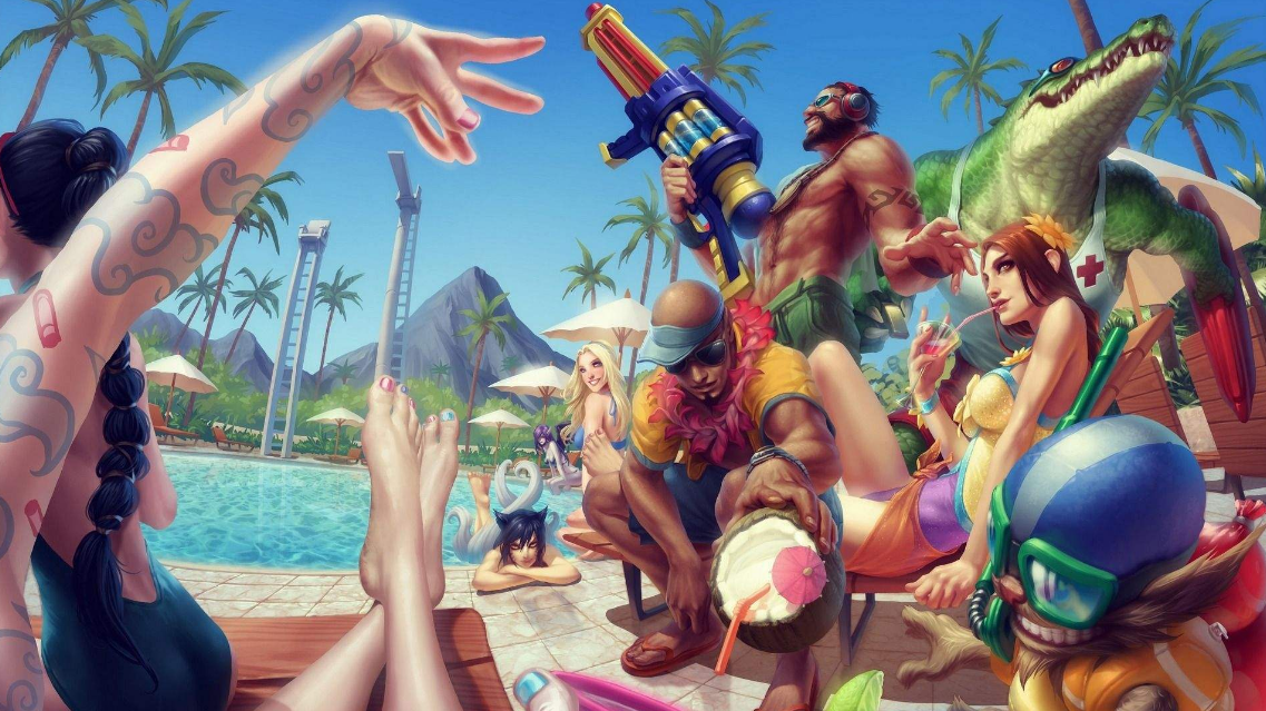 还有心思补刀吗?英雄联盟最"清凉"的泳池派对皮肤即将上线!