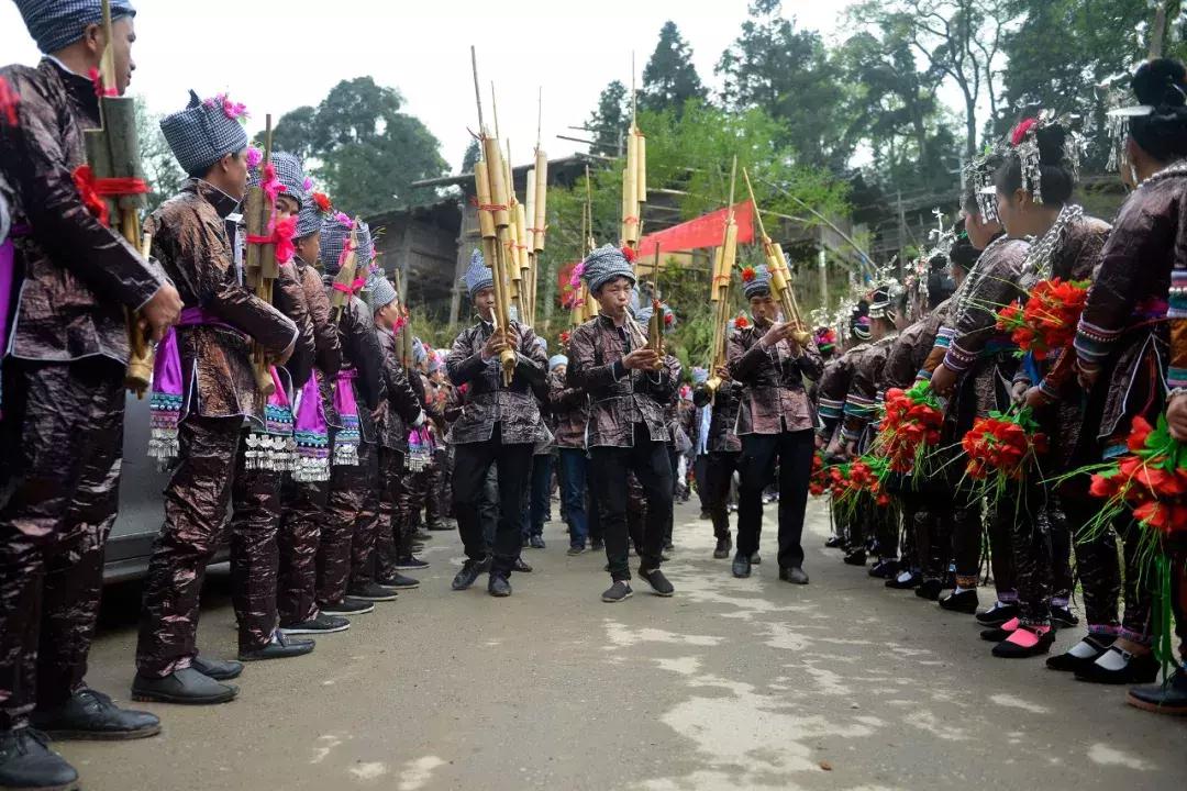 贵州: 从江苗族群众吹笙跳舞欢度"燕子节"