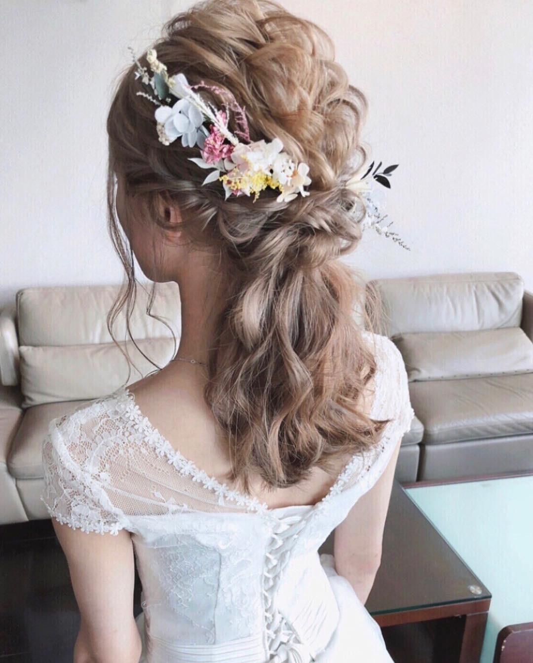 唯美又仙气的新娘编发,漂亮的发型让你做个不一样的新娘