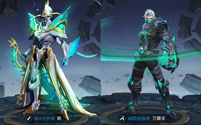 cp组合,你看上图,铠新出的五五开黑皮肤曙光守护者皮肤,连颜色都是跟