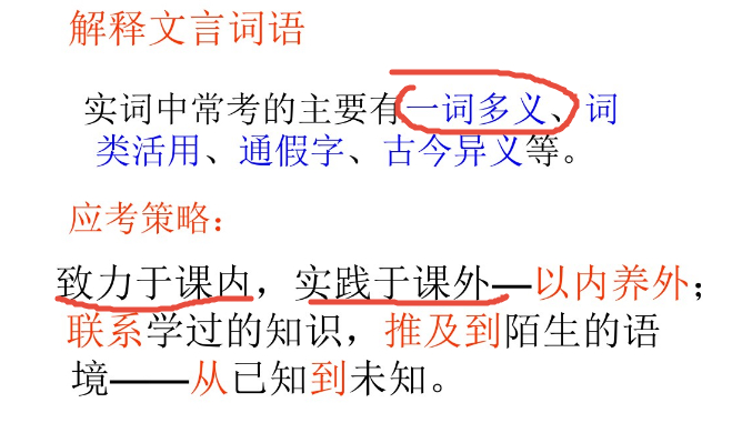 中考语文,文言文的实词考点,一词多义现象与解题技巧点拨