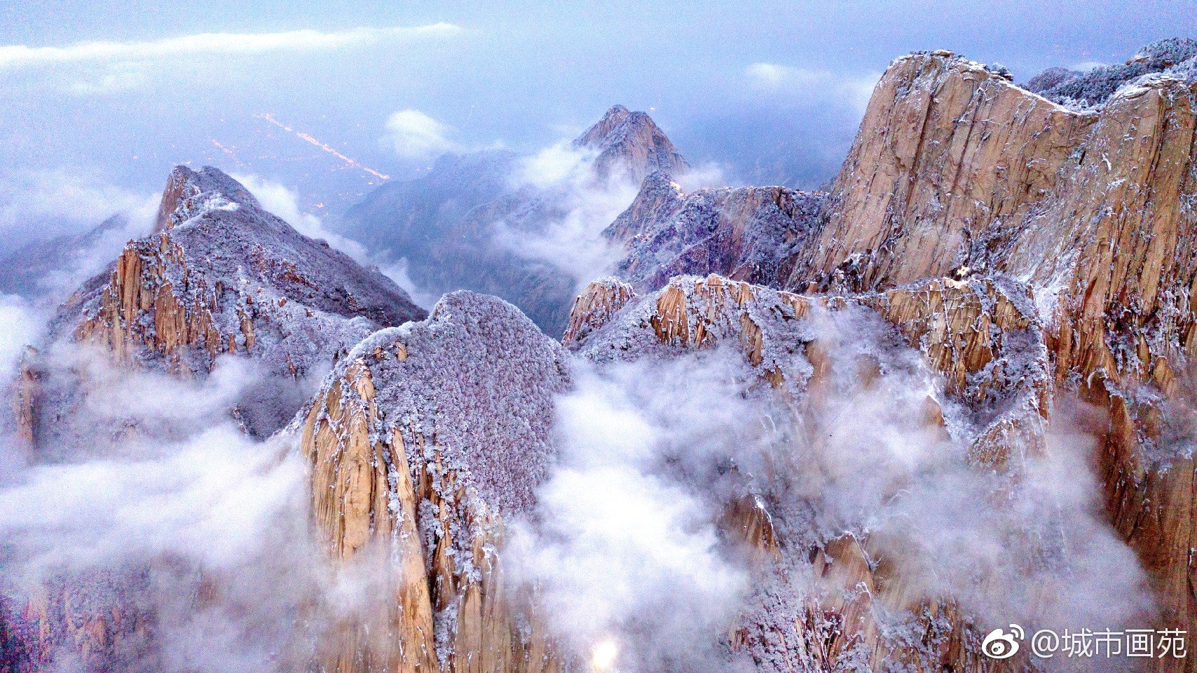雪后华山,美景如画