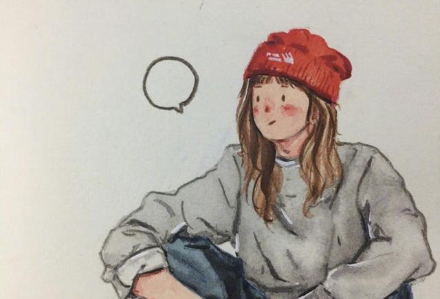 自然洒脱的漫画女孩手绘图片