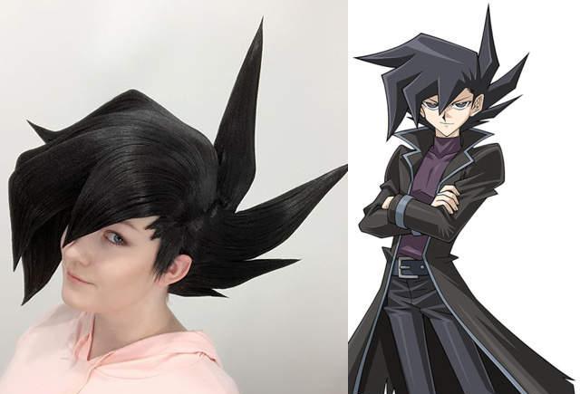 像这个是游戏王gx的角色万丈目准,发型的角度居然也都还原出来了,真的