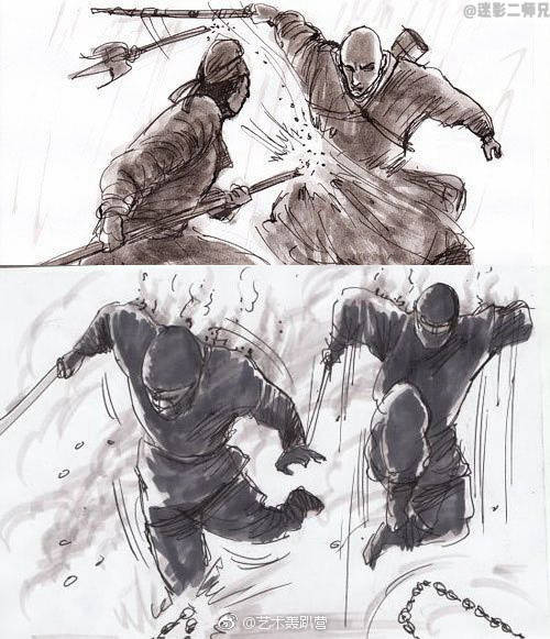徐克手绘分镜图曝光堪比专业漫画