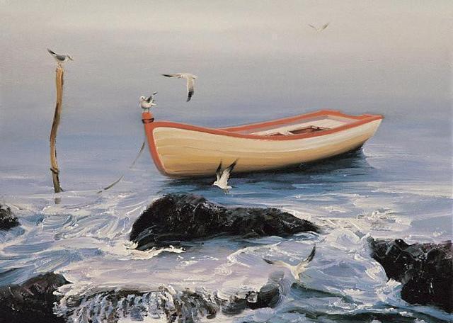 专门画海的油画家陈明油画大海系列作品欣赏