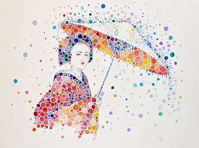 ana enshina | 英国女艺艺术家她用数千百计缤纷点彩进行于创作