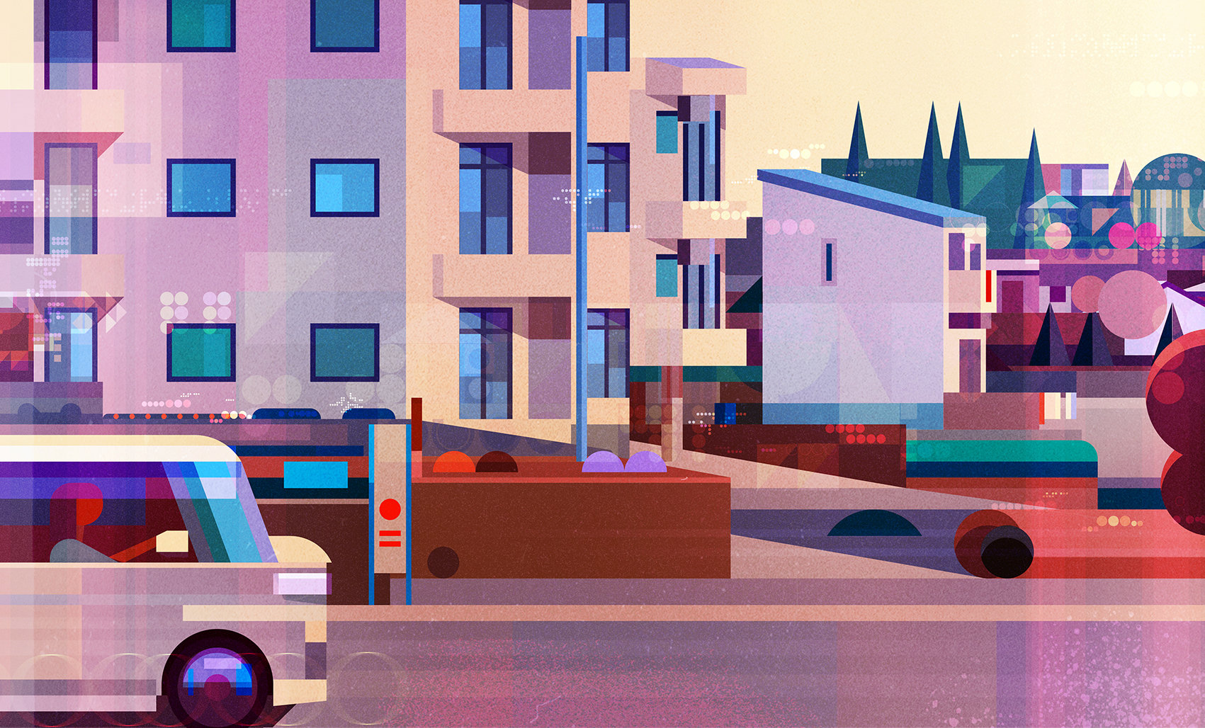 车窗外的日本这组名为japanbycar的作品来自英国插画师j