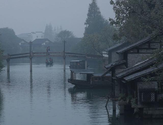 小桥流水烟雨人家水墨江南烟雨乌镇