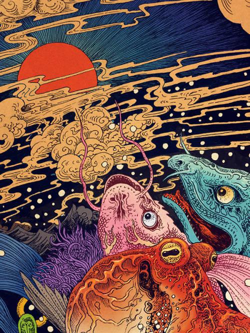 手绘中的精品画的太好了祥瑞来自中国插画师rlonwang