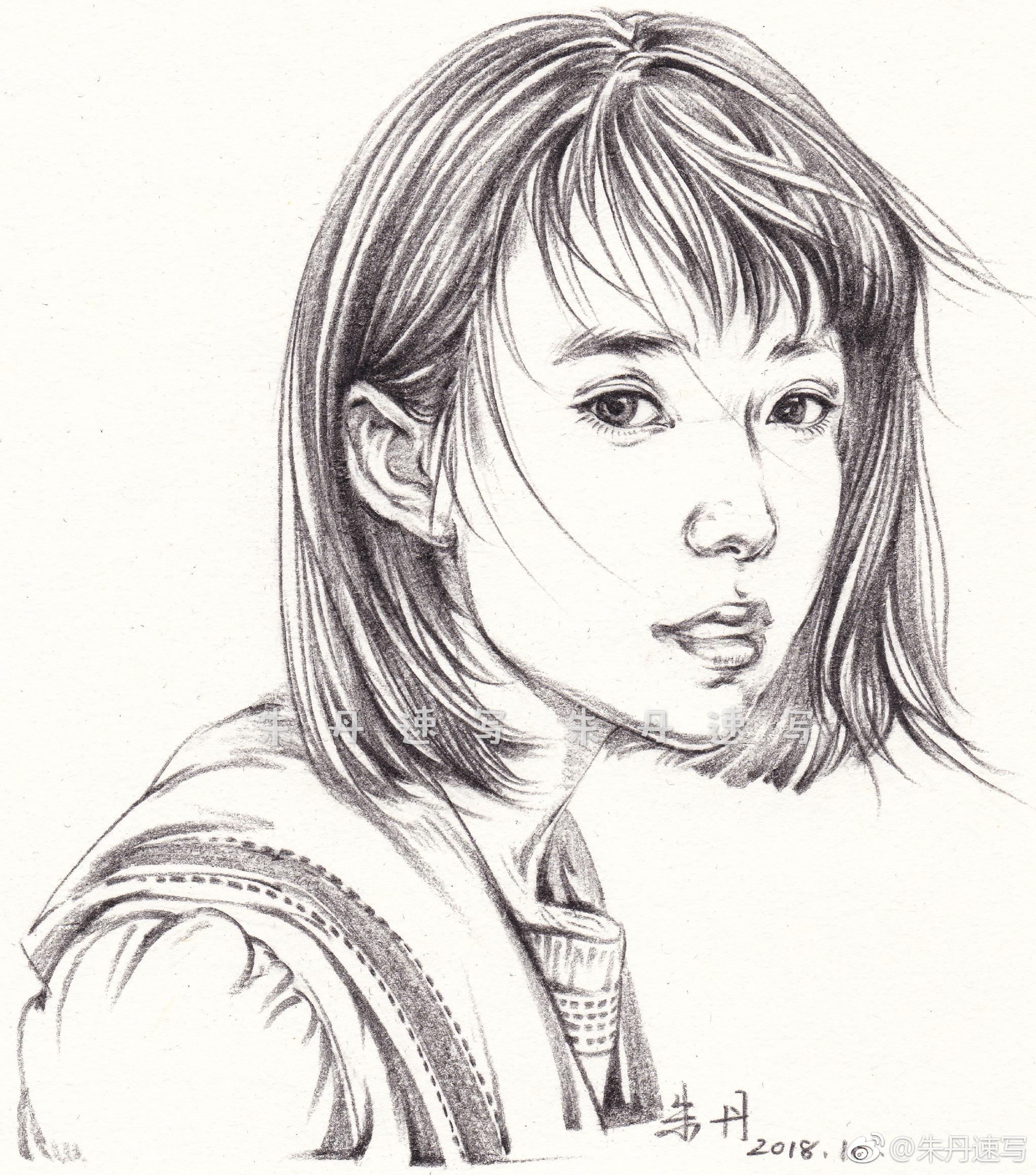 小姐姐速写过程图