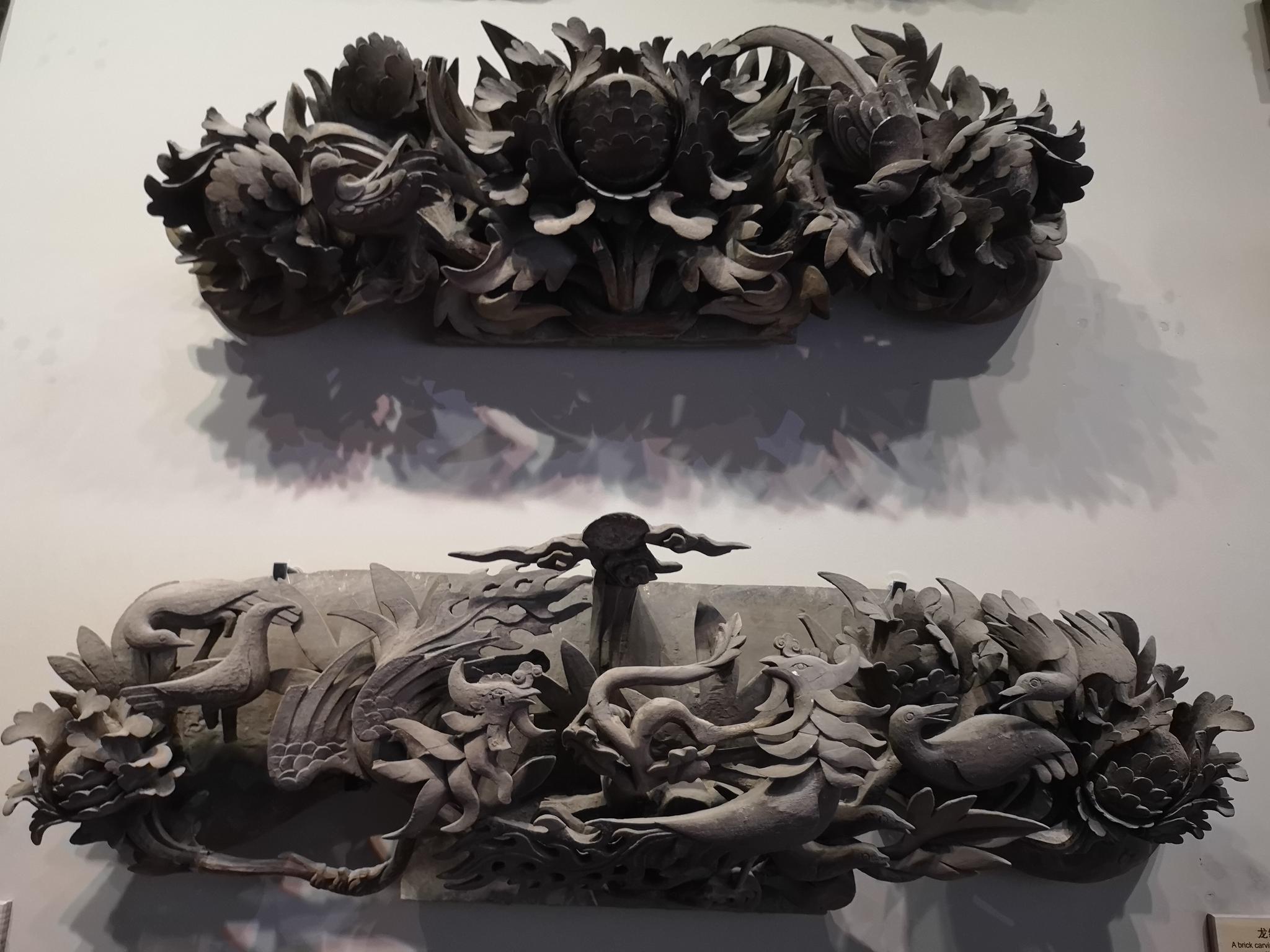 晋城博物馆展出的清代建筑木雕构件