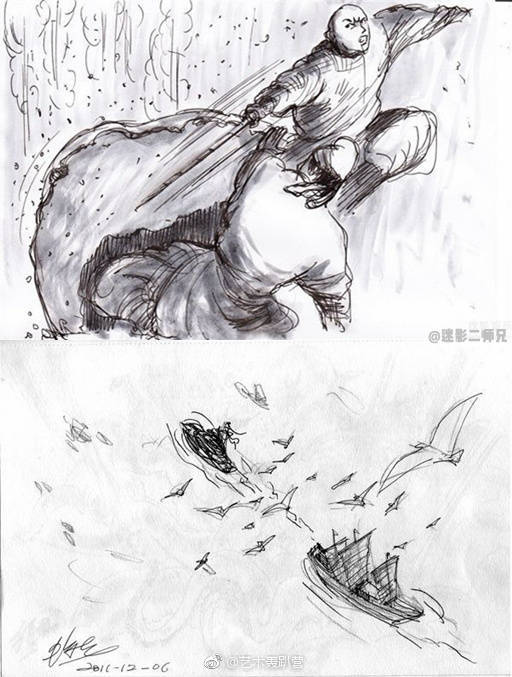 徐克手绘分镜图曝光堪比专业漫画