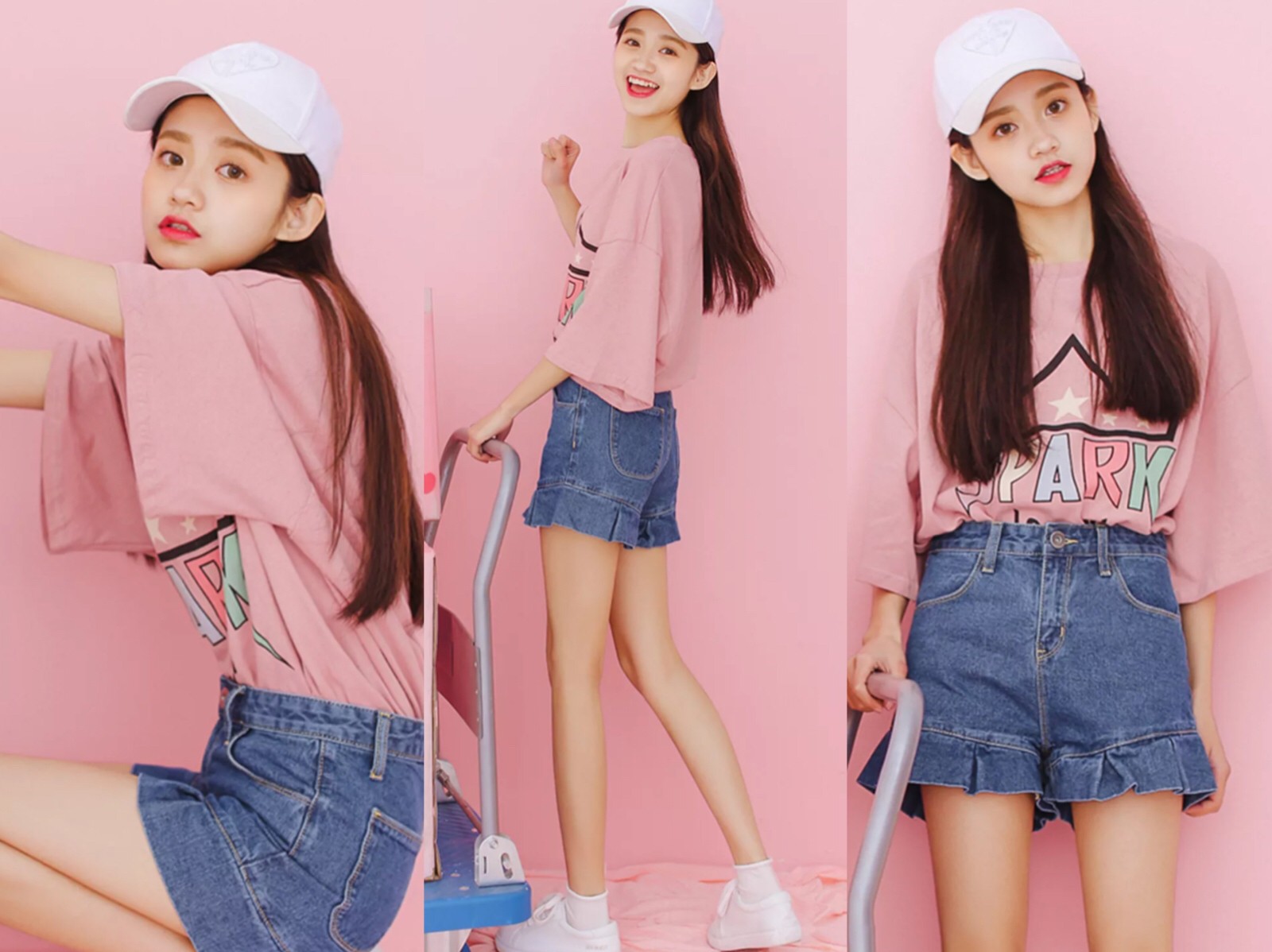 2018夏天最减龄的穿法,这4款粉红色t恤搭配,穿上身太美了_新浪看点