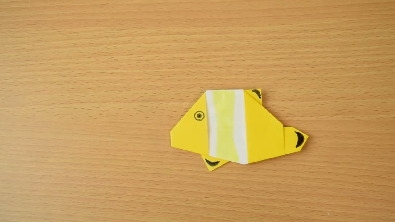 手工折纸教学,海葵鱼的折纸方法,又名小丑鱼(教程图解)