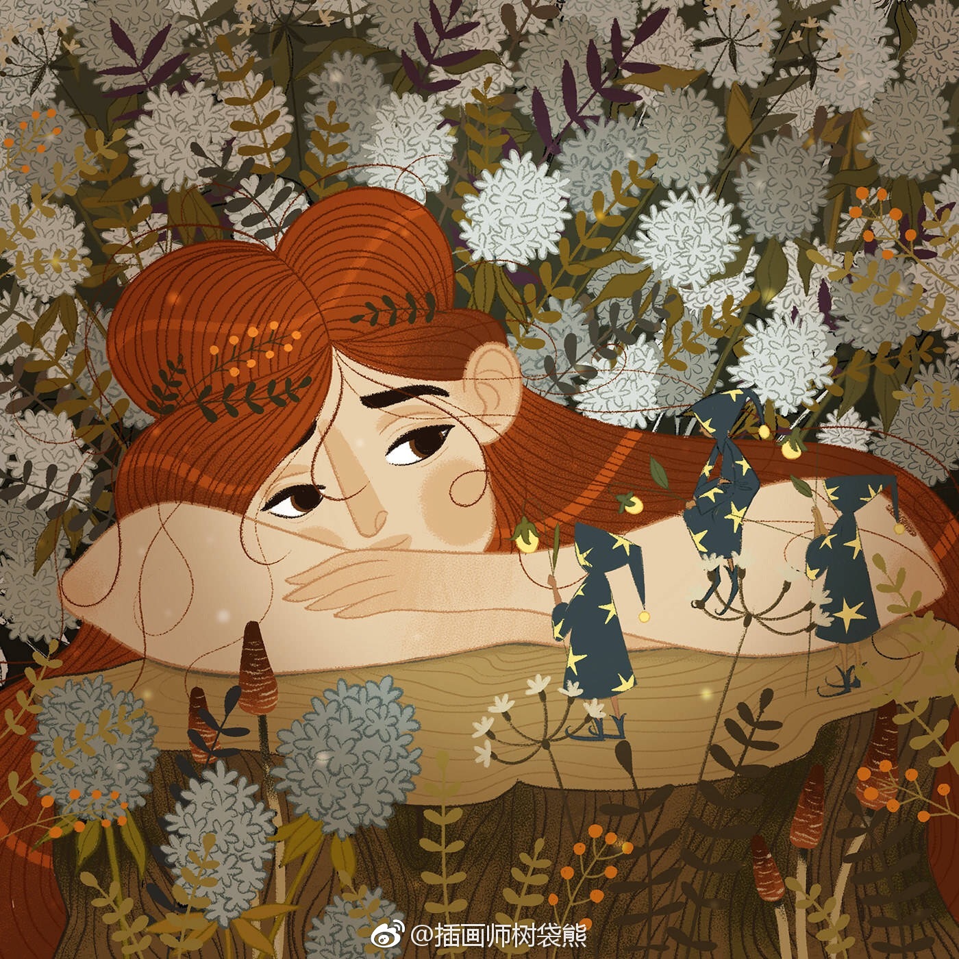 俄罗斯插画师 elnura murzataeva《希尔达和她的鹅》儿童插画设计作品