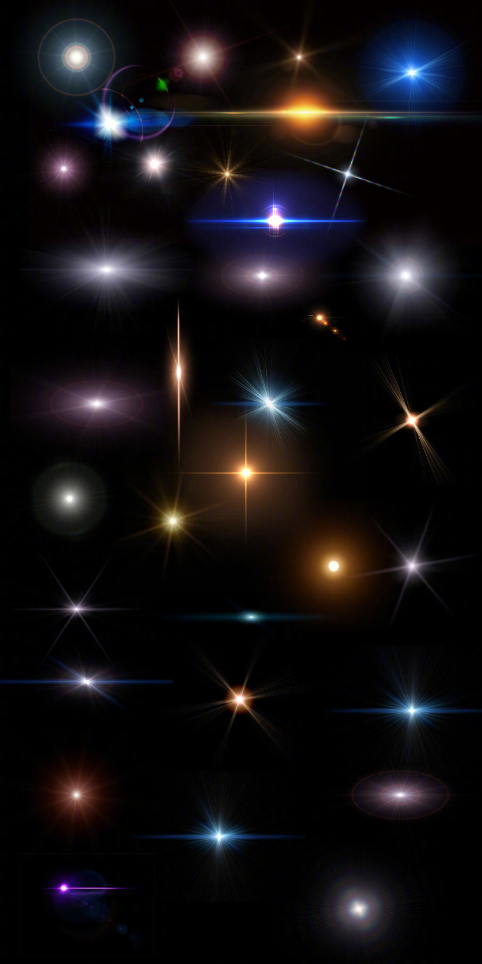 分享一组《9套388款炫光光线光效灯光星光光晕设计素材打包》@微盘|微