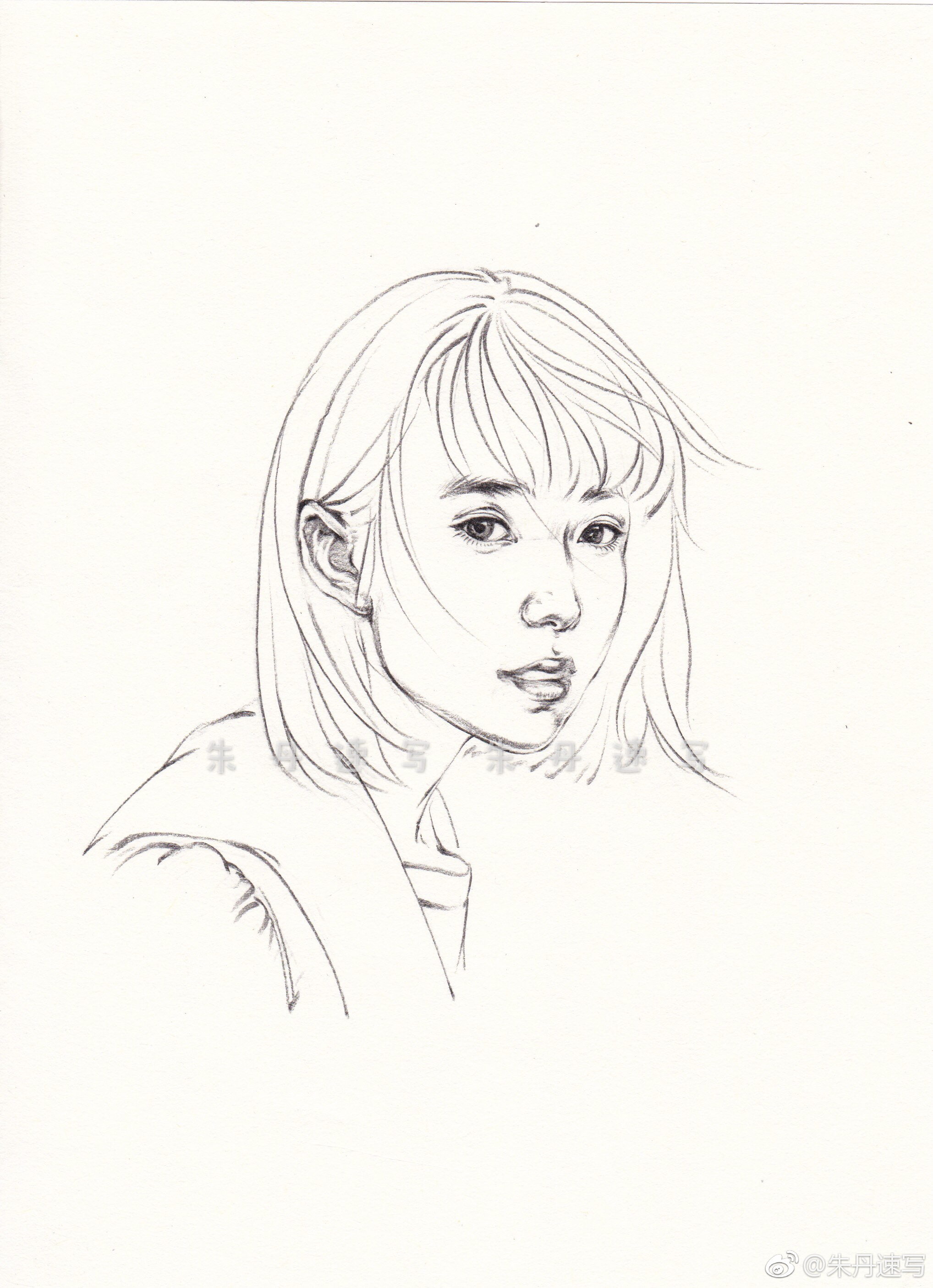 小姐姐速写过程图|速写|小美人|朱丹_新浪新闻