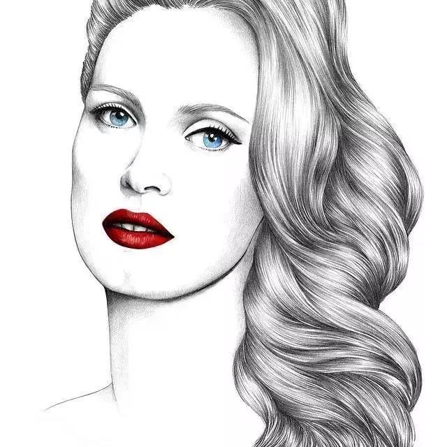 妈耶她画的素描发型也太炫酷了吧