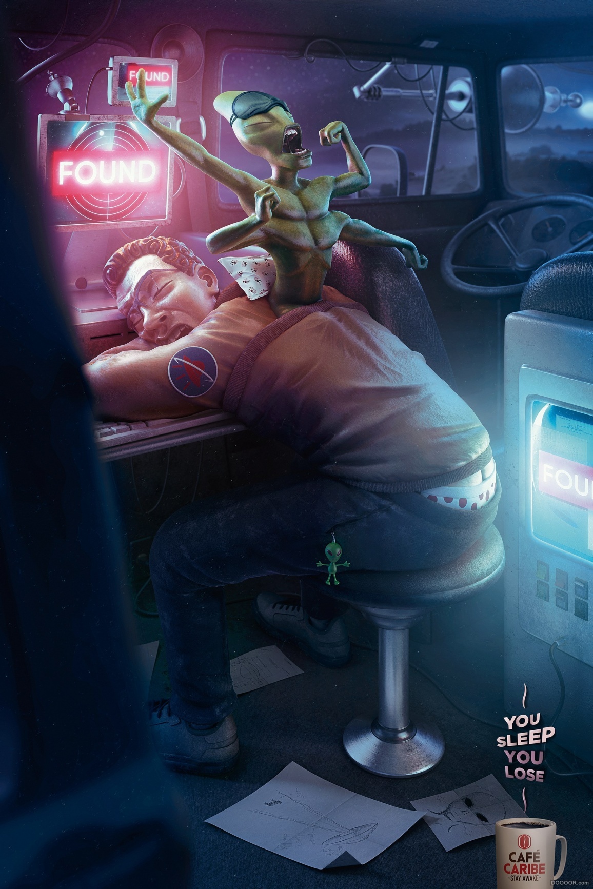 提神咖啡的平面创意,关键时刻千万别睡着了!