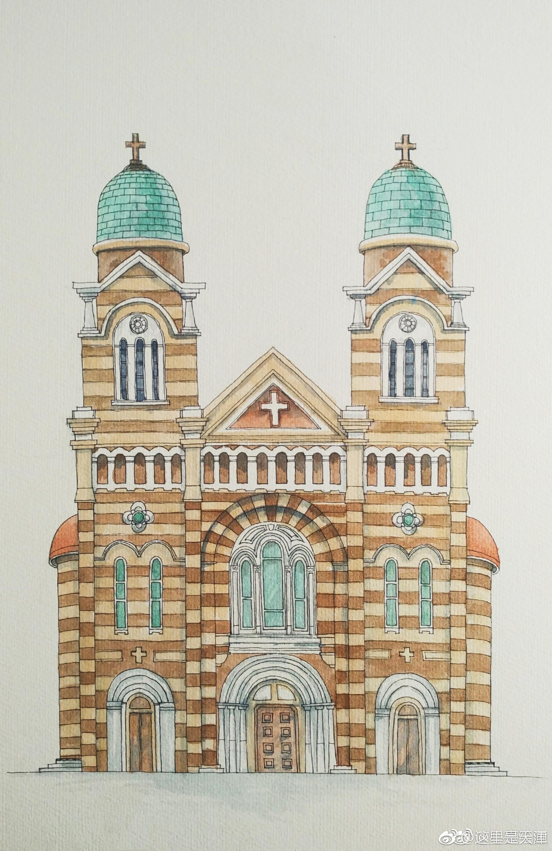 天津西开教堂绘画图片