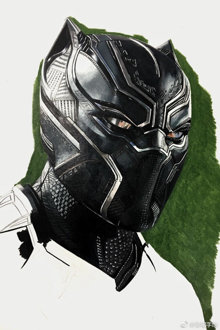 彩铅手绘——黑豹 工具:三福霹雳马彩铅 梦法儿 投稿( )