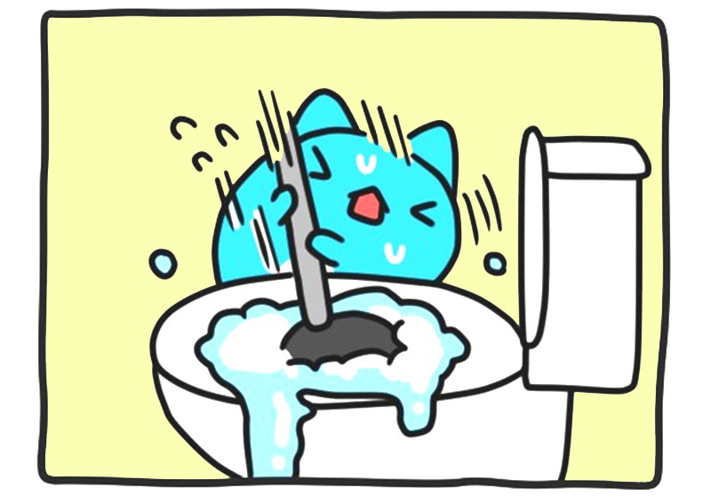 恶搞漫画马桶堵了怎么办